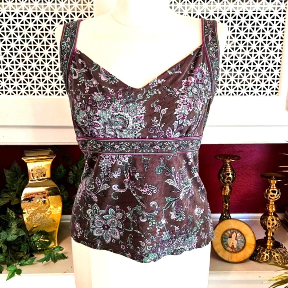Antonio Melani Silk Empire Waist Tank Top